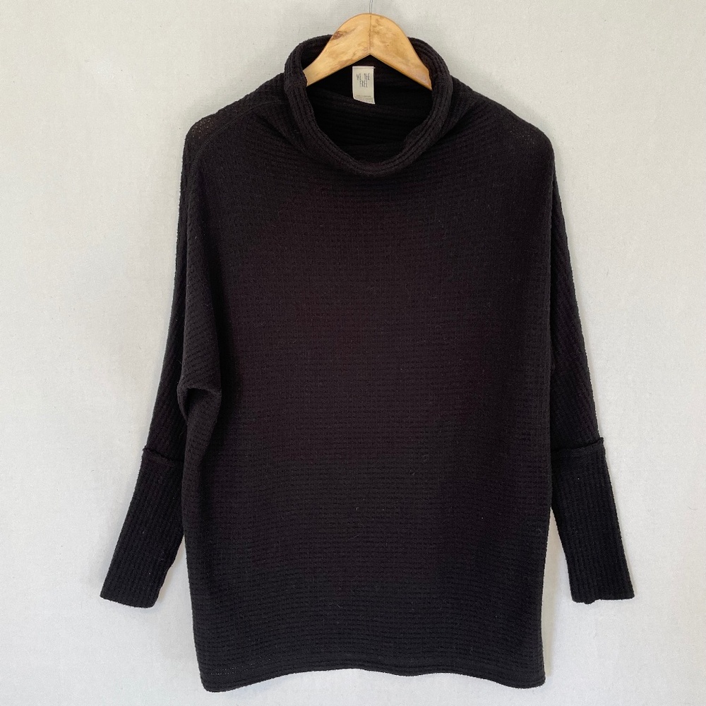 WE THE FREE Women’s XS Black Waffle Weave Cowl Turtleneck Sweater